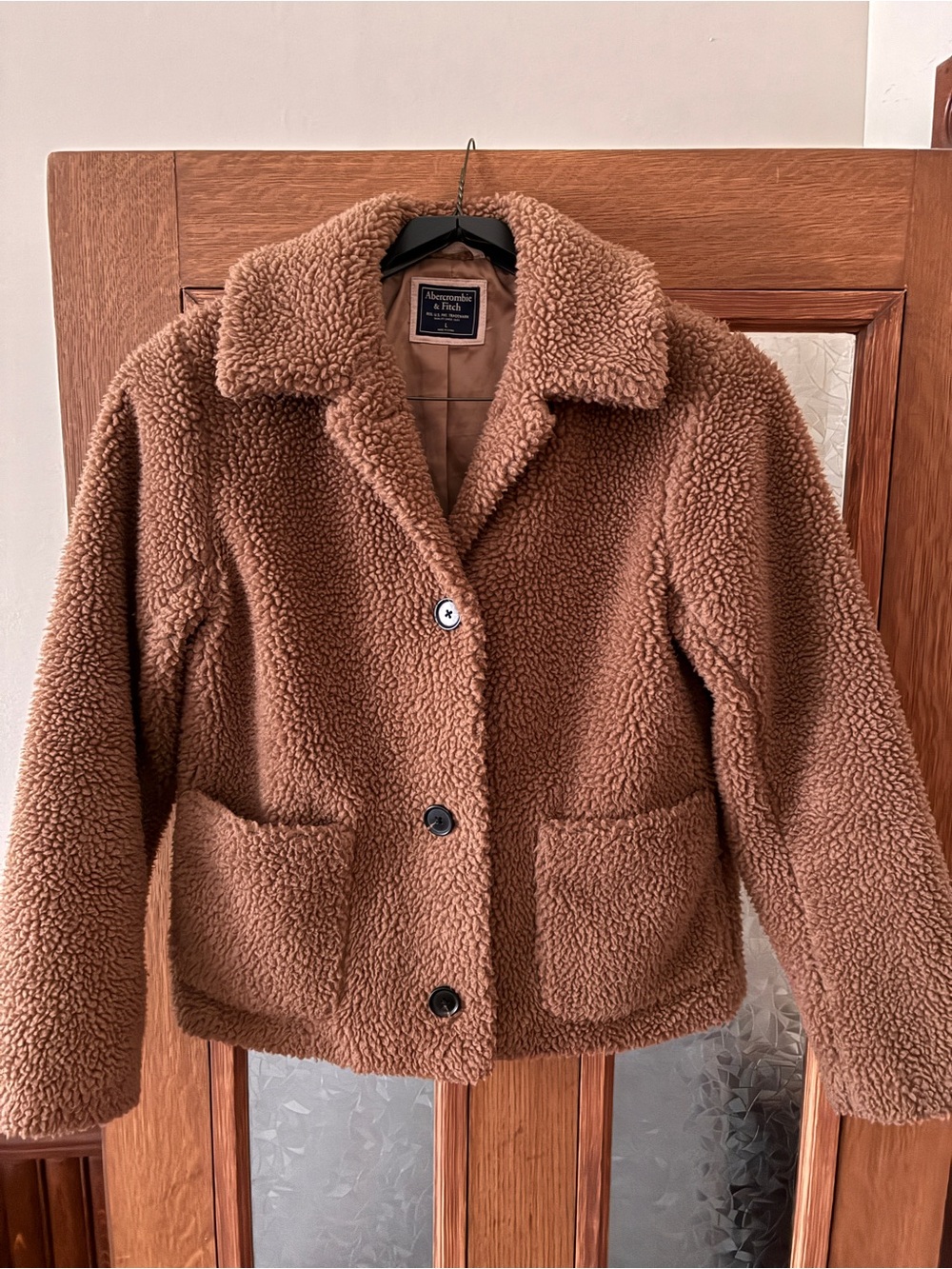 Abercrombie & Fitch Cozy Teddy Jacket in Warm Brown